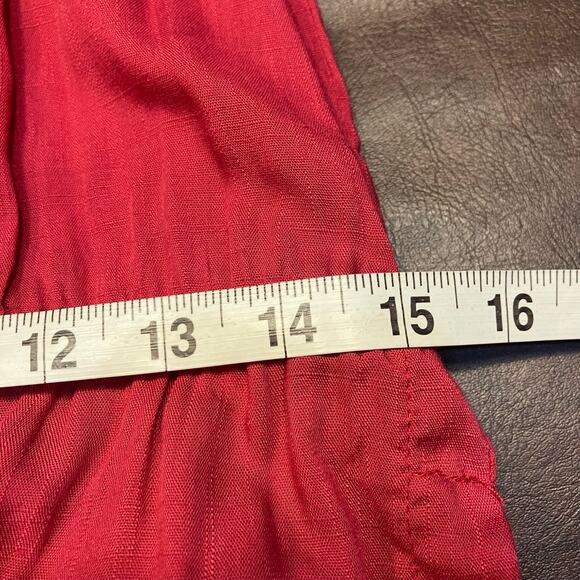 Mustard Seed Red Sleeveless Ruffle Jumpsuit M Button Front Drawstring Waist New - Picture 12 of 15